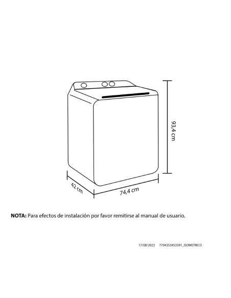 Lavadora Haceb Semiautomática de 7 Kilos Doble Tina Blanca LAV 7 KG SA BL