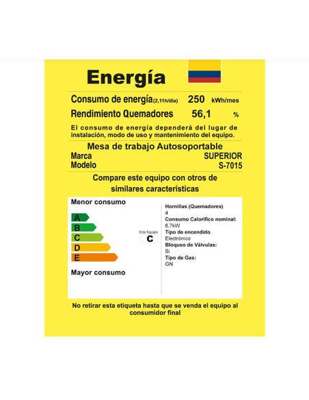 Estufa de piso Superior con gabinete 4 puestos S-7015