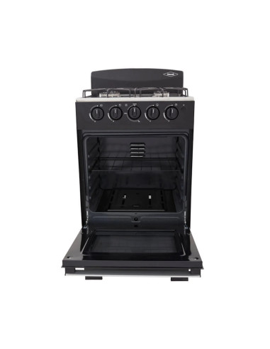 Estufa de Piso Haceb Romero 4 Puestos Gas Natural con Horno Negra ESTUFA ROMERO 50-T GN NE