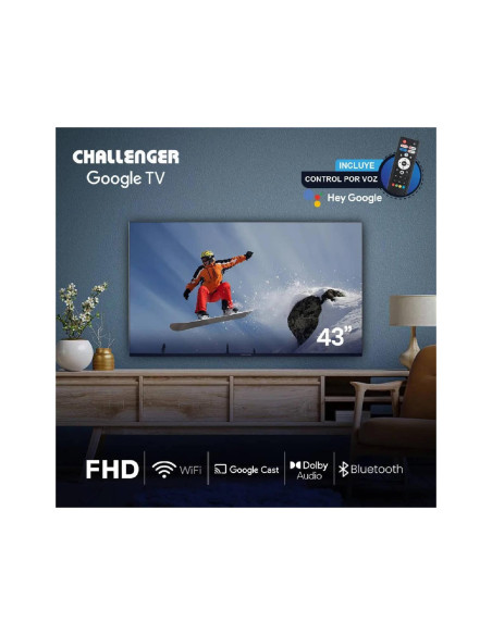 TV Challenger 43" pulgadas LED FULL HD Google LED 43KG90 BT