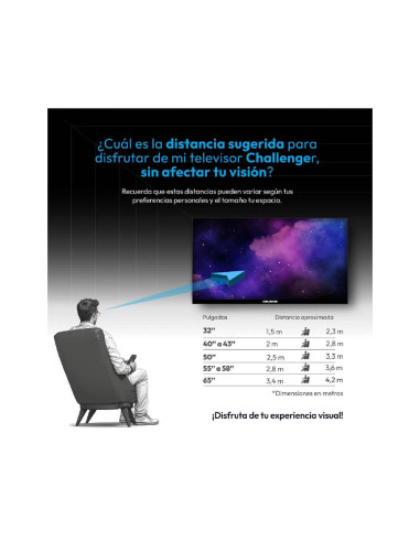 TV Challenger 43" pulgadas LED FULL HD Google LED 43KG90 BT